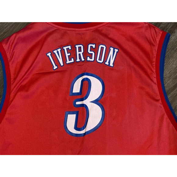 Vintage Reebok Men’s Philadelphia 76ers Iverson #3 NBA Basketball Jersey Sz 2XL - Picture 8 of 11